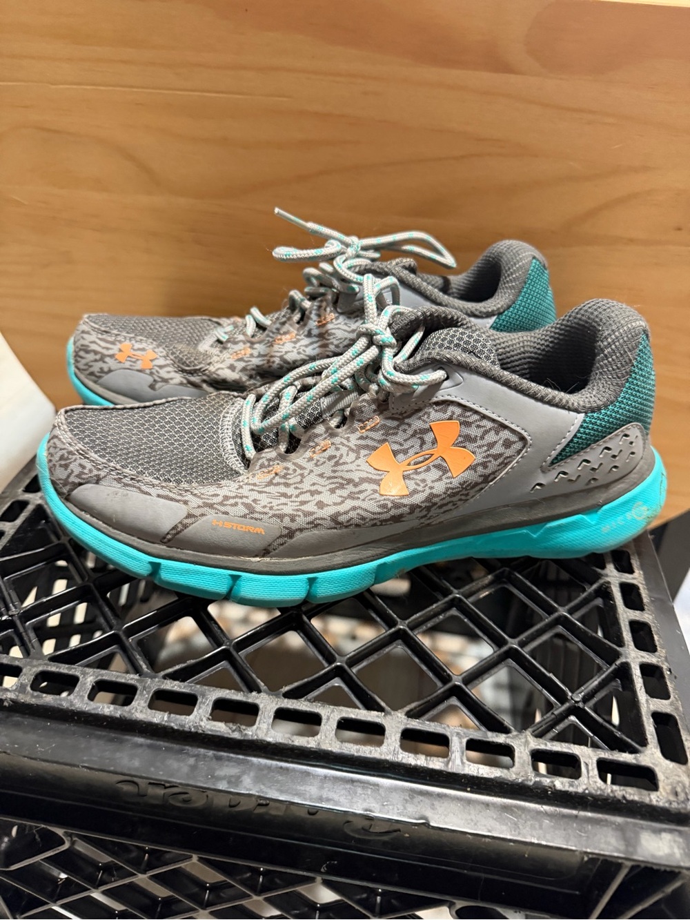Under Armour Women's Gray Teal & Orange Athletic Running Shoes